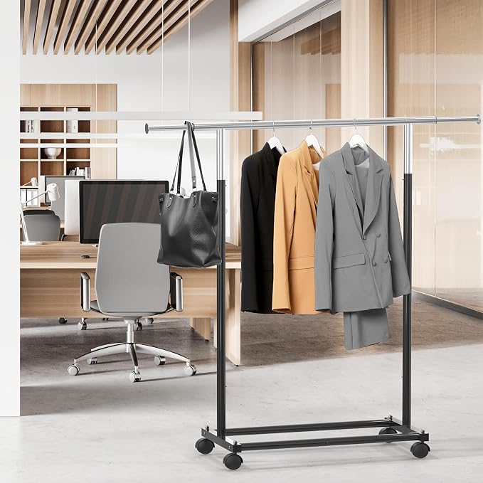 Simple Houseware Standard Rod Garment Clothing Rack, Extendable Width from 30 - Image 5