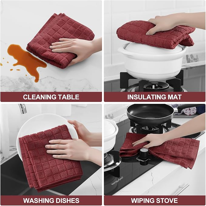 Homaxy Large Premium Cotton Kitchen Towels 16"x 28", 6 Pack - Image 4
