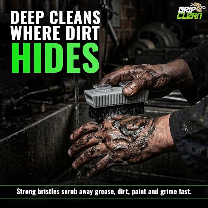 Grip Clean Heavy Duty Stiff Bristle Nail Brush - Image 2