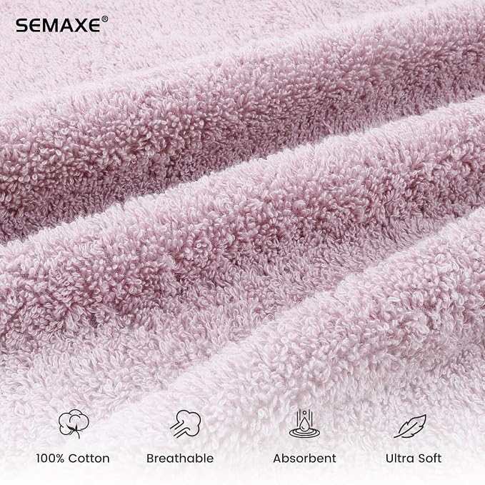 SEMAXE 12-Pack Purple Cotton Hand Towels - Image 3
