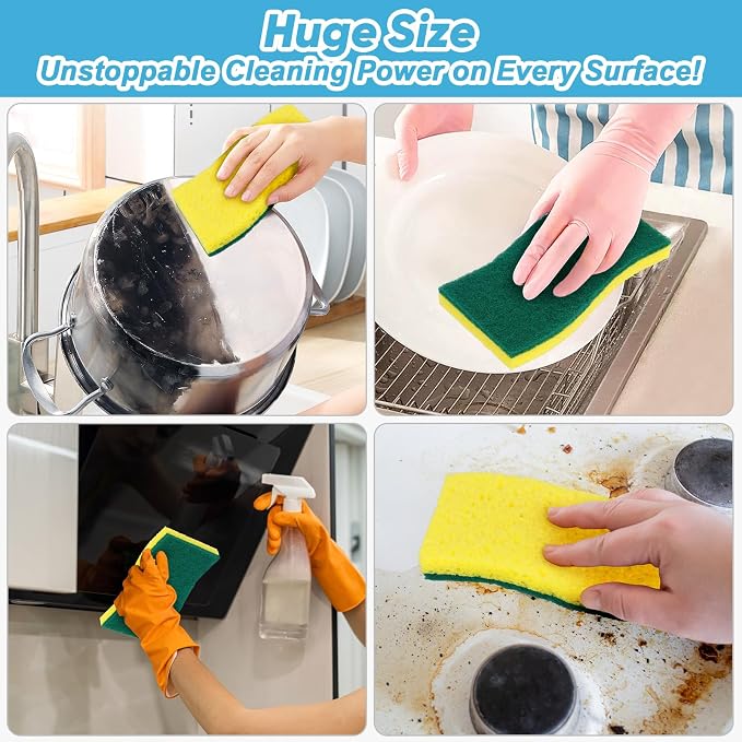 AIDEA XL Scrub Sponges Kitchen 12Count, Heavy Duty Sponges - Image 7