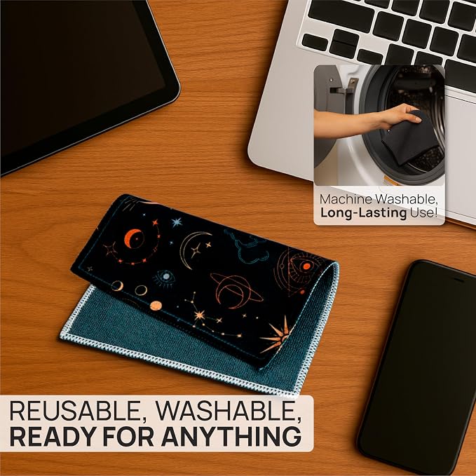 Microfiber Wholesale Quick Cloth Glasses Cleaning Cloths 5x7 Astrology | 2-Pack - Image 4
