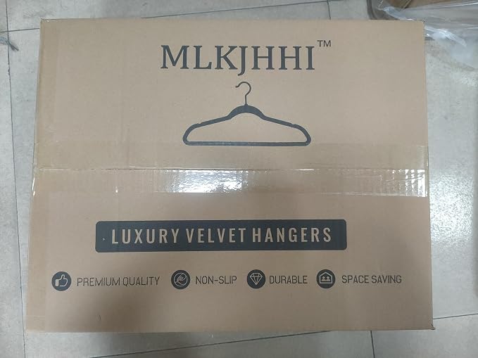 Black Velvet Hangers 20 Pack, Slim Space Saving Suit Hangers - Image 3