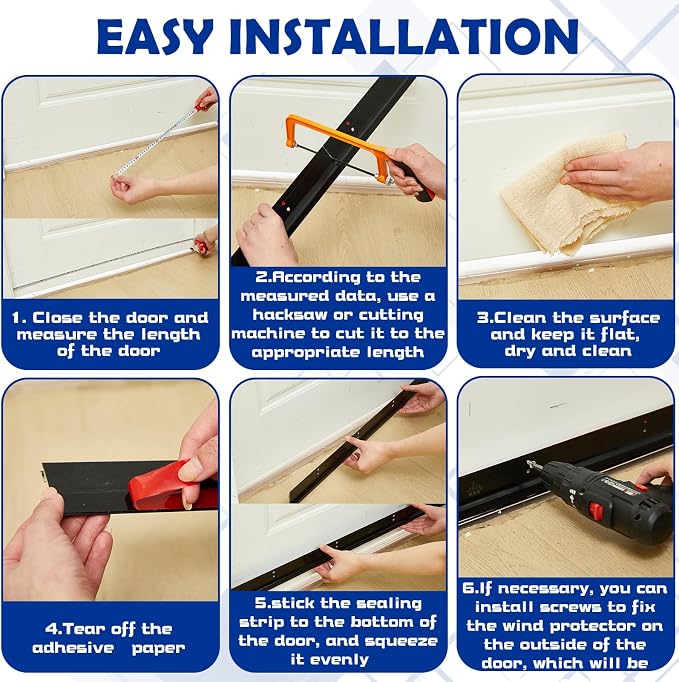 Gisafai 6 Pack 36 Inch Door Sweep, Aluminum Mouse Stopper Seal Strip | Rodent - Image 5