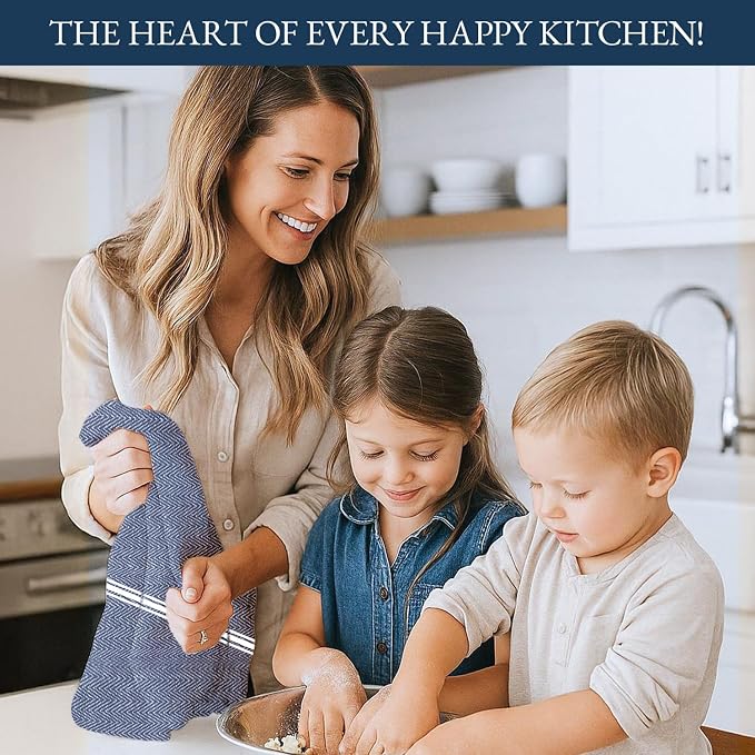LANE LINEN Kitchen Towels 100% Cotton Absorbent Lint-Free 6 Pack - Image 3