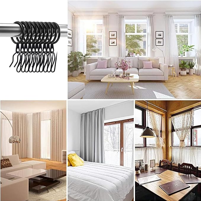 60 Pieces Metal Drapery Curtain Rings Curtain Hanging Rings and 60 Pieces Metal - Image 7