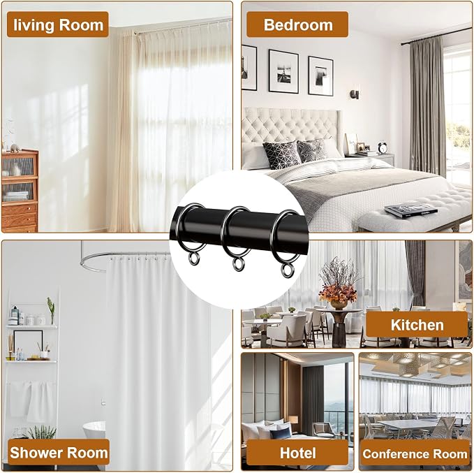 50 Pack Gunmetal Metal Curtain Rings - Image 7