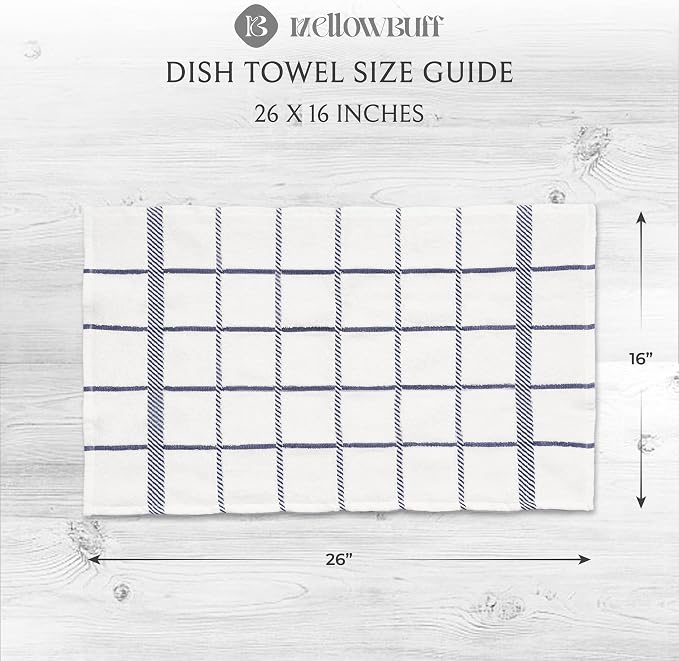 100% Cotton Terry Dish Towels, 4 Pack Checks, 16 x26 Inches, Super Soft and - Image 4