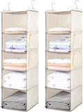 BOOMIBOO Hanging Closet Organize and Shelves, 5-Hanging Shelf （2 Pack by BOOMIBOO