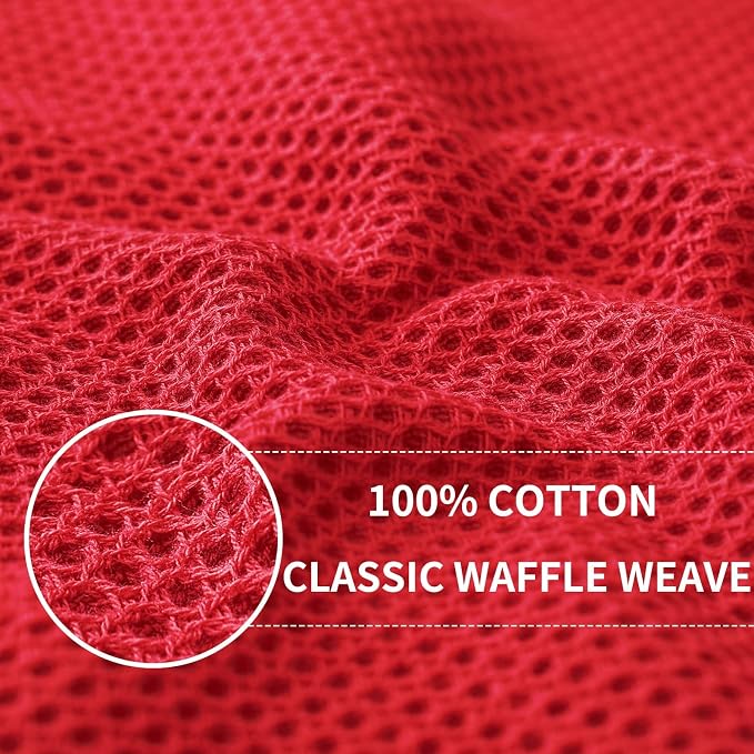 Homaxy 100% Cotton Waffle Weave Kitchen Dish Towels 6-Pack, Ultra Soft - Image 2