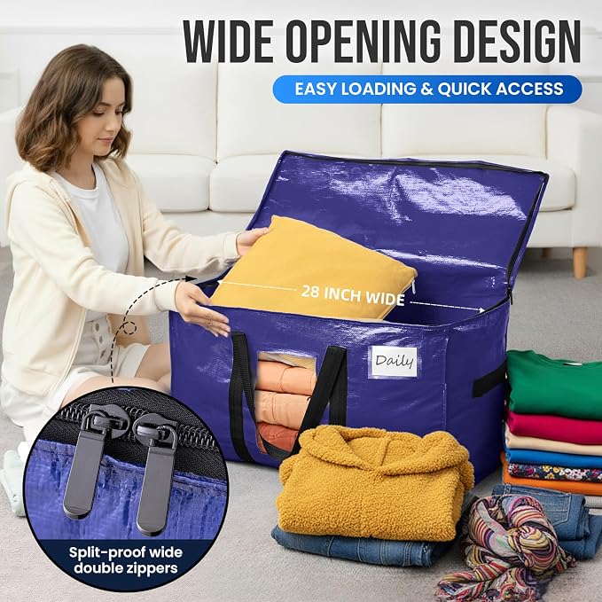 TAILI 12 Pack Dark Blue XXL Moving Bags, Storage Bags - Image 4