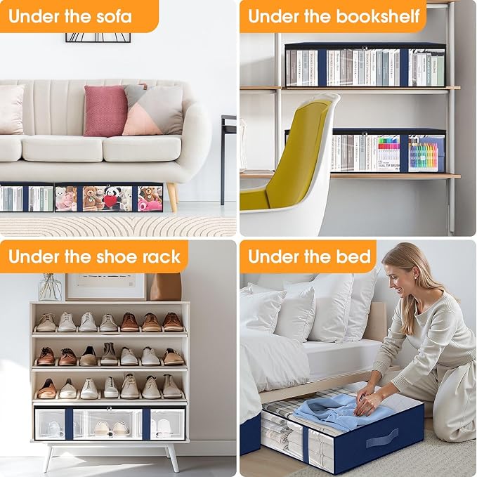 StorageRight Under Bed Storage Bags, 4 Pack, Comforters, Blankets and Seasonal - Image 6