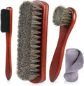Rolett 4-Piece Horsehair Shoe Brush Shine Kit, Horse Hair Brush by Rolett