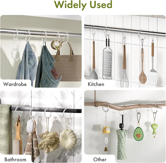 Amazer Shower Curtain Rings, O Shape Shower Curtain Hooks Rings - Image 7