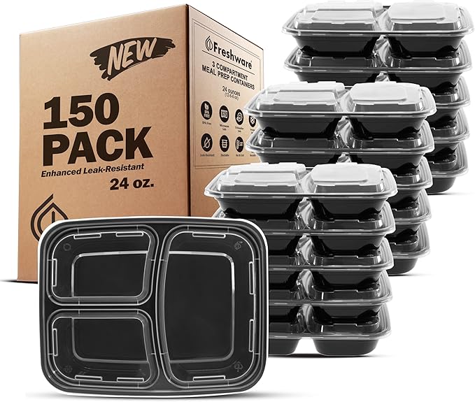 Freshware Meal Prep Containers 3 Compartment by Freshware