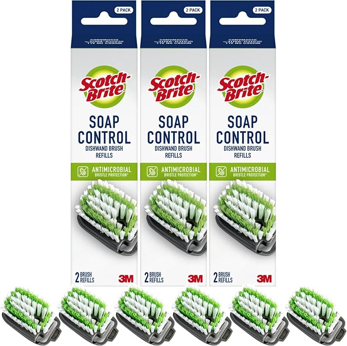 Scotch-Brite Soap Control Dishwand Brush Refills, Non-Scratch Scrub Brush Heads by Unknown