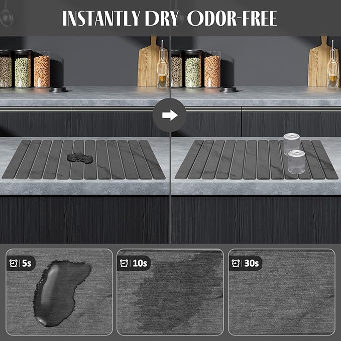 2 PCS Extra Large Stone Dish Drying Mat - Image 2