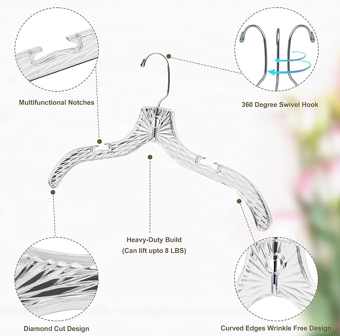 Quality Clear Plastic Hangers 96 Pack - Image 3