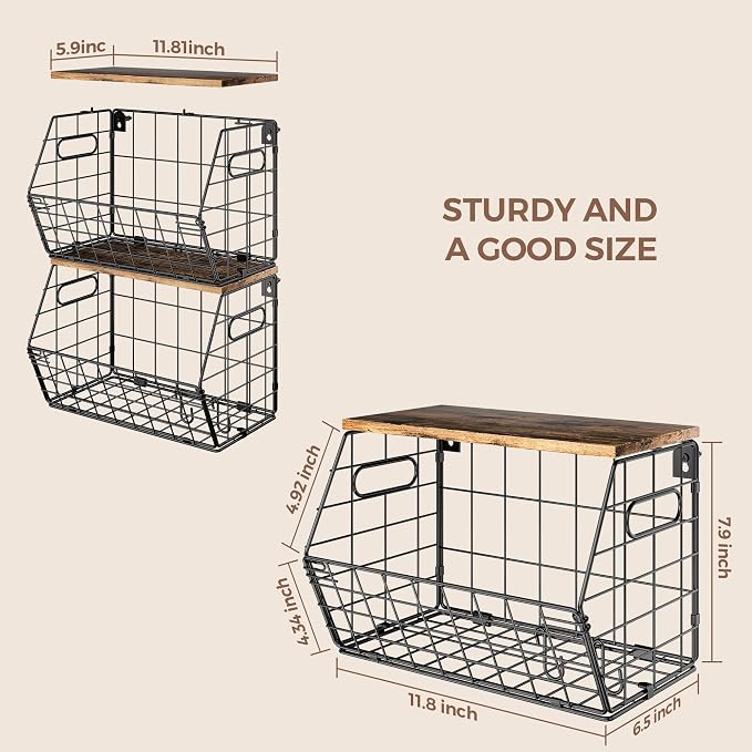 Delamu Stackable Metal Fruit Basket - Image 4