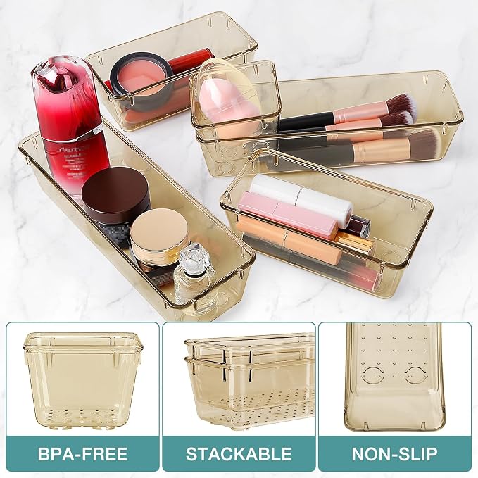 25 PCS Drawer Organizer Set, 5 Size Bathroom and kitchen organizer Trays | - Image 3