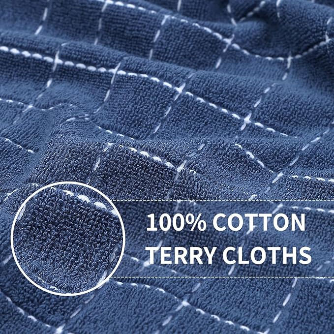 Homaxy 100% Cotton Terry Kitchen Towels, 8 Pack - Image 2