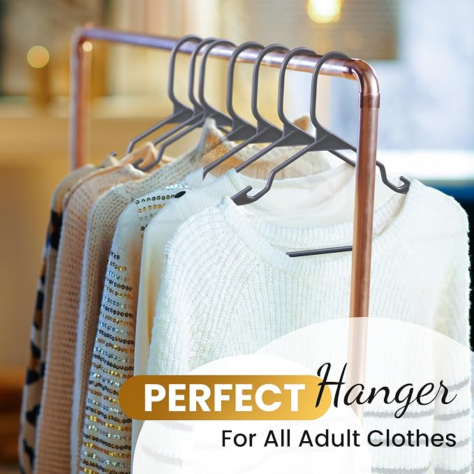 30 Pack Adult Plastic Hanger for Shirt Pants Coats Dresses Skirts Suits Jackets - Image 2