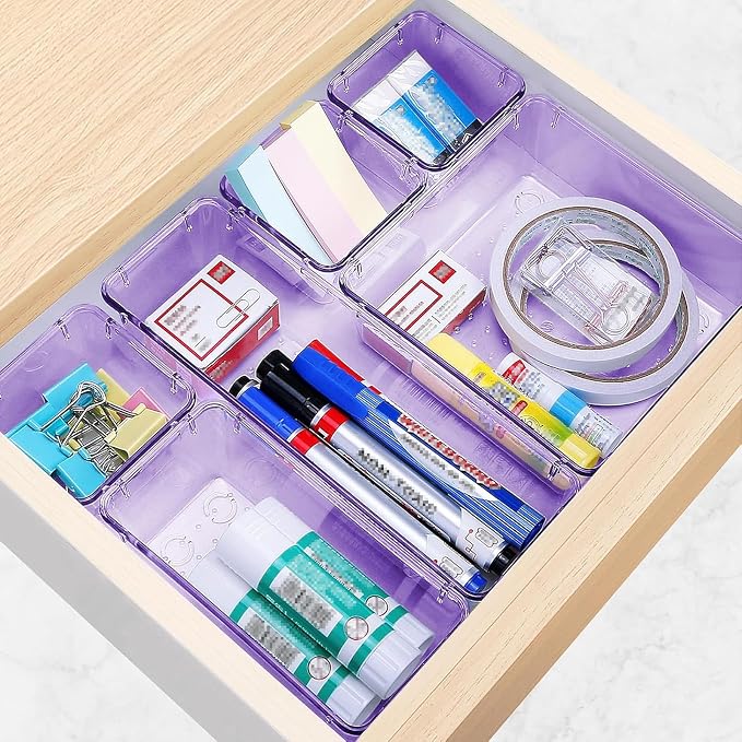 13 PCS Drawer Organizer Set, 5 Size Bathroom and kitchen organizer Trays | - Image 5