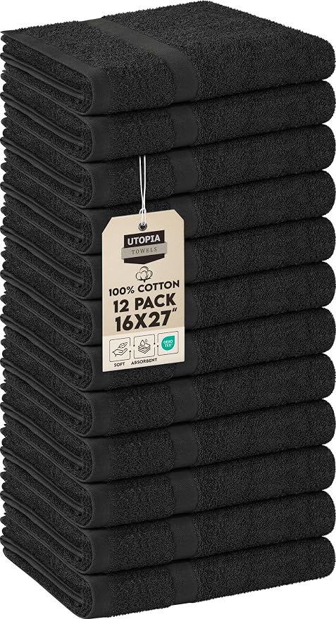Utopia Towels Salon Towels, 16x27 in, 100% Cotton, Gym & Beauty Care by Unknown