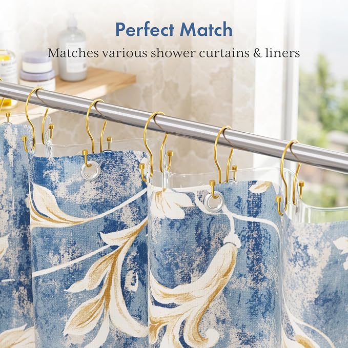 Bathway Shower Curtain Hooks Dark Gold Shower Curtain Rings - Image 3