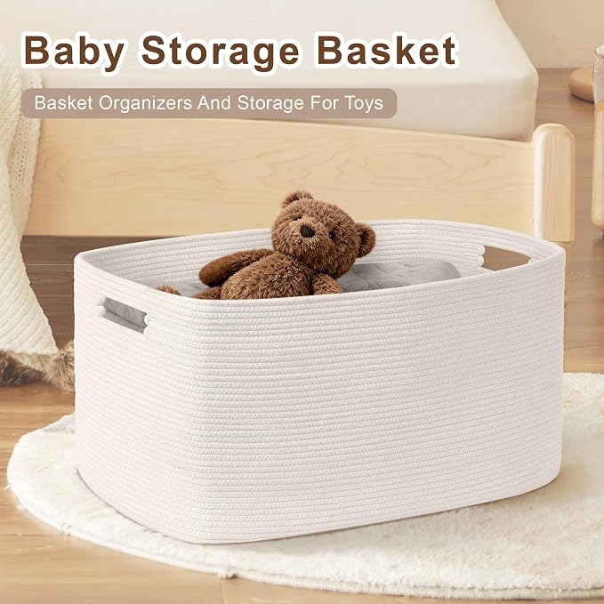 86L Large Woven Laundry Basket Hamper - Image 3