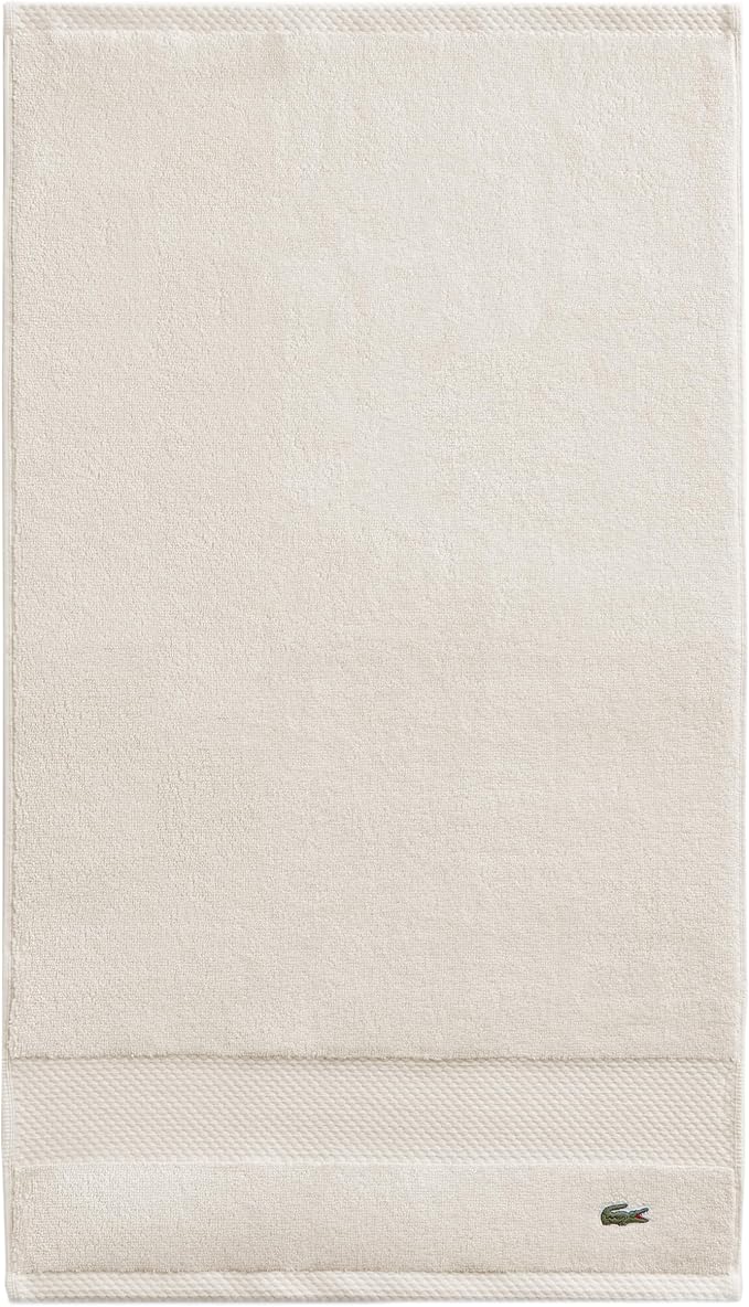 Lacoste Heritage 100% Supima Cotton Hand Towel 16" x 30", Chalk | Highly by Unknown