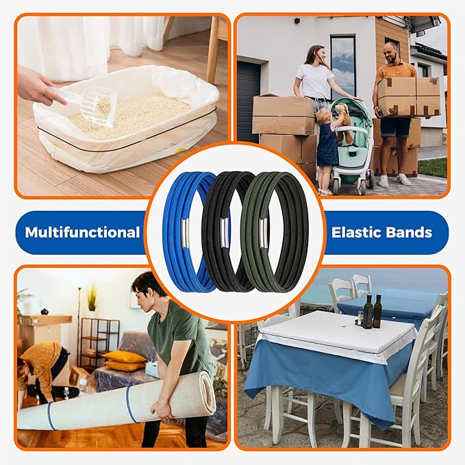 Trash Can Rubber Bands Fit 8 to 32 Gallon Cans, Hongmed Garbage Elastic Bands - Image 5