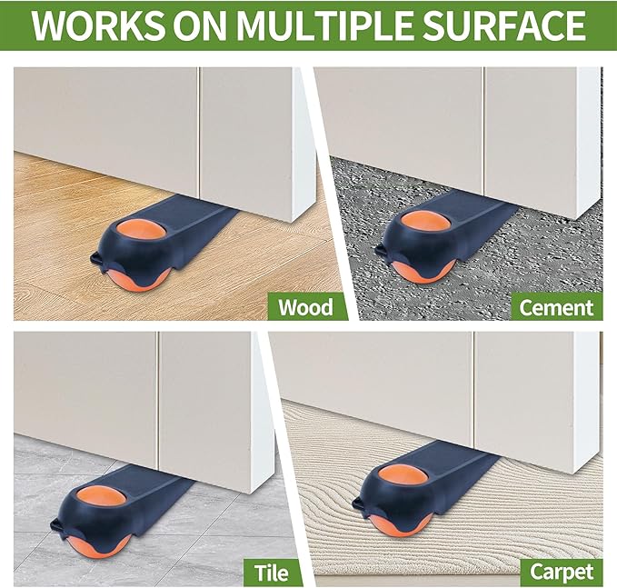 Door Stoppers for Bottom of Door, 2-Combo Pack Black and Orange | Magic Ball - Image 7