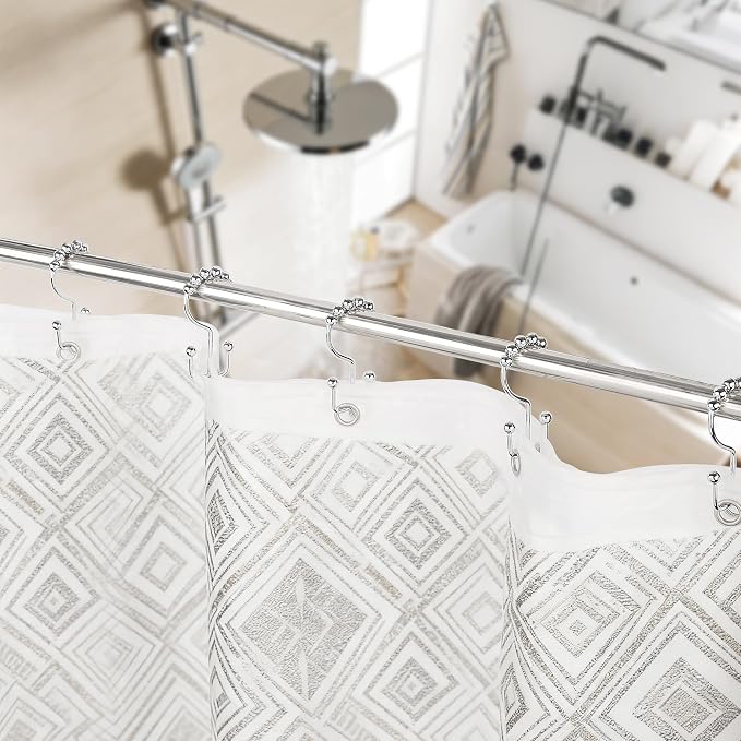 Resze 12PCS Shower Curtain Hooks, Metal Double Shower Curtain Rings - Image 5