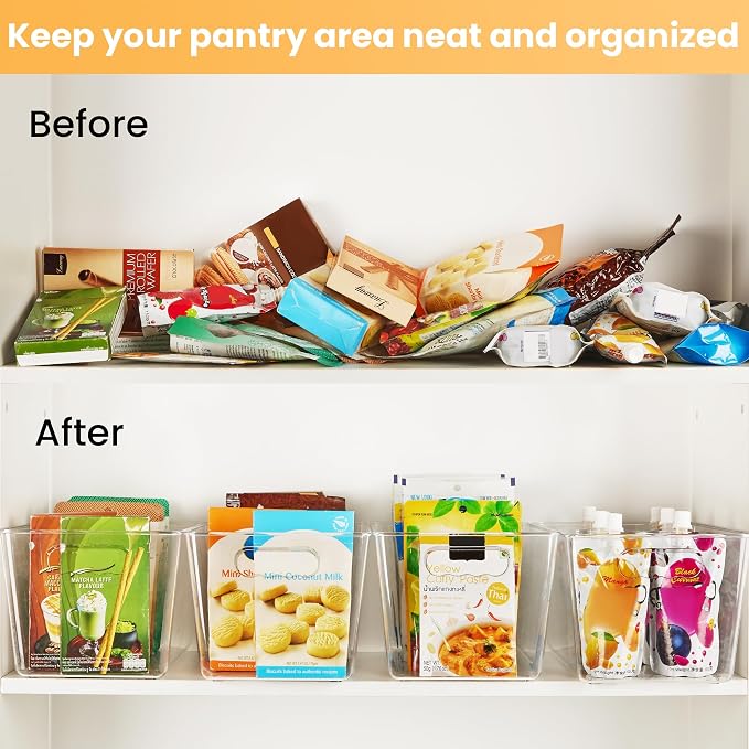 YIHONG 8 Pack Clear Storage Bins, Pantry Organizer Bins - Image 6