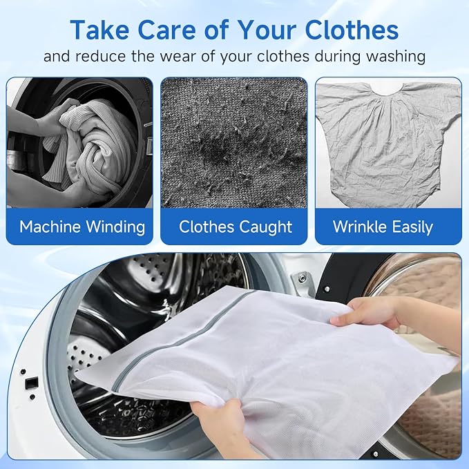 6 Pcs Mesh Laundry Bags for Delicates, Fine Mesh Wash Bag Set 6 Sizes - Image 3