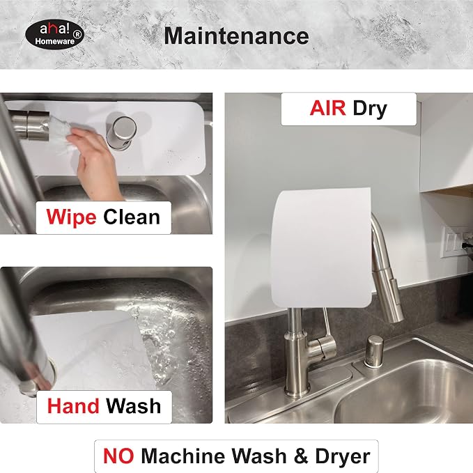 Faucet Mat Kitchen Sink Cuttable : AHA HOMEWARE Kitchen Sink Splash Guard Deck - Image 5