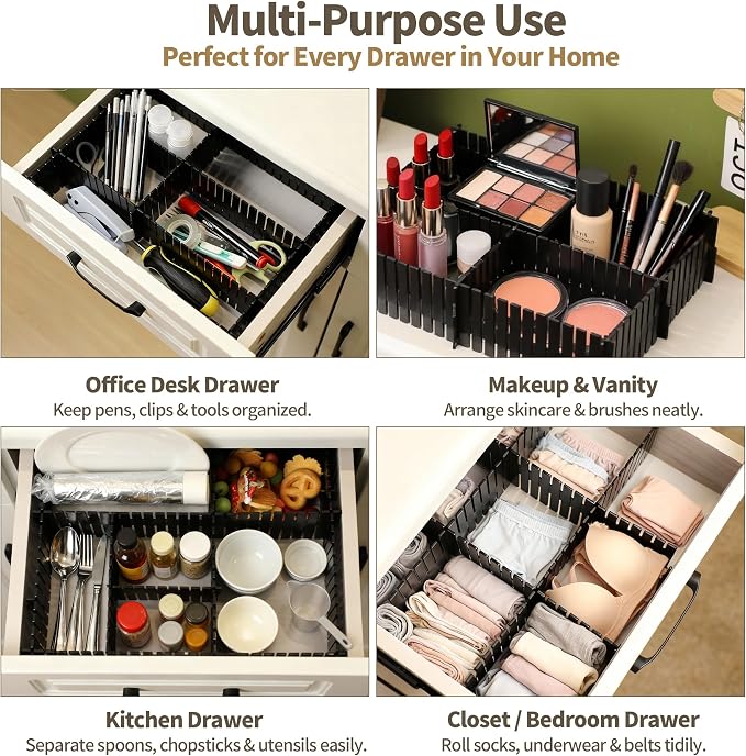Adjustable Drawer Dividers, Cut-to-Fit DIY Organizers, Clothes and Dresses in - Image 6