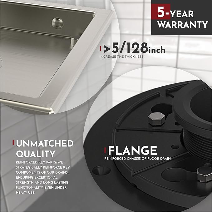 4 Inch Square Shower Floor Drain - Image 3