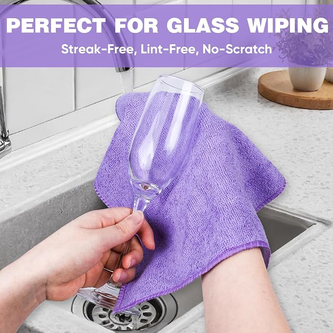 TEAWOO 10 Colors Microfiber Cleaning Cloths, 10 Pack Assorted Cleaning Rags | - Image 4