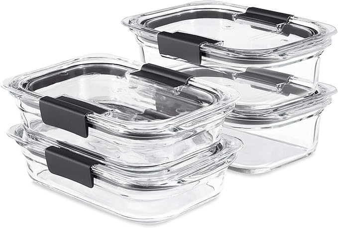 Rubbermaid Brilliance Glass Food Storage set of 4 containers 8 total pieces by Unknown