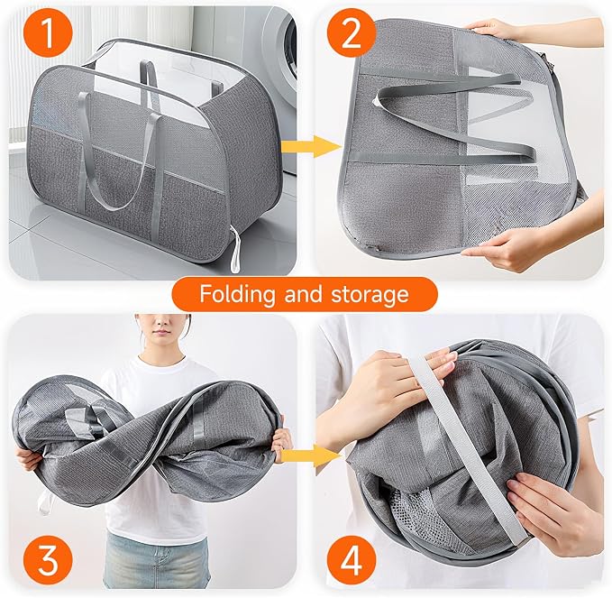 95L Collapsible Laundry Basket, Dirty Clothes Hamper | Foldable Laundry Hamper - Image 7