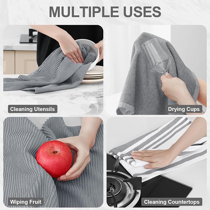 Homaxy Cotton 380 GSM Premium Kitchen Towels, 12 Pack - Image 4