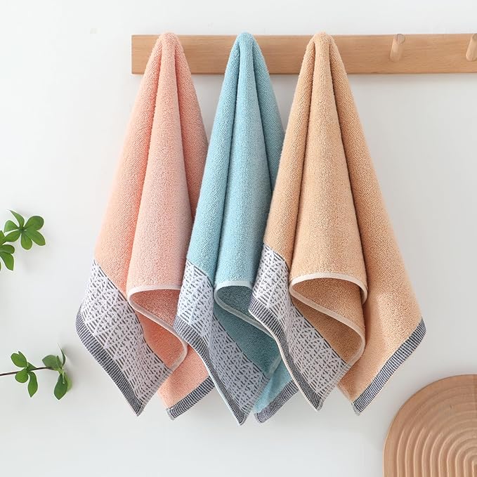3 Pack Leaf Print Hand Towels, Decorative Cotton Soft | Highly Absorbent Towels - Image 3