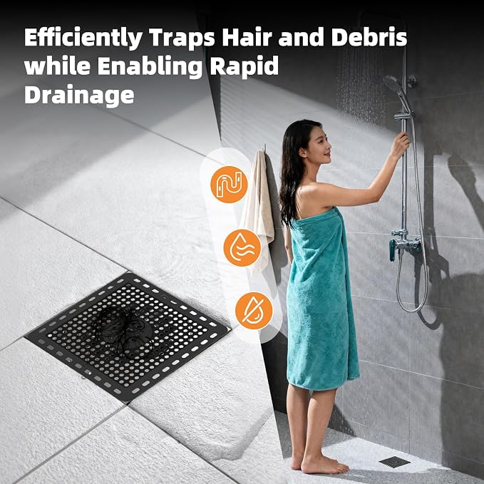 Hibbent 2 Pack Shower Drain Hair Catcher, Shower Drain Cover - Image 9