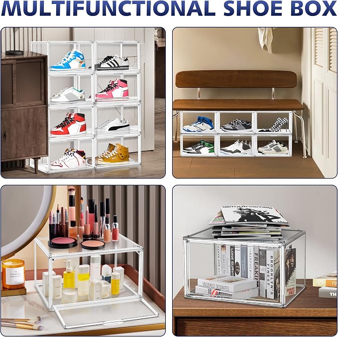 12 Pack Drop Front Shoe Boxes Acrylic Box Sneaker Case, Size 12 - Image 7
