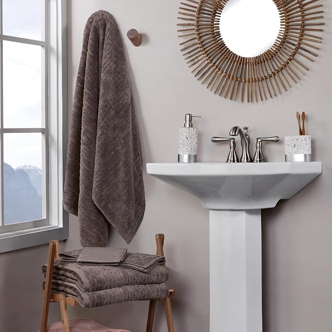 SKL Home CloudSoft Bath Towel, 100% Cotton Luxury, Mink Brown | Premium - Image 3