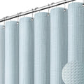 Dynamene Long Waffle Shower Curtain 256 GSM Heavy Fabric 72x80 Fog Blue by Dynamene