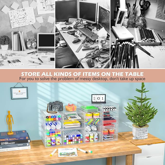 4-Pack 22-Drawer Acrylic Storage & Makeup Organizer - Image 7