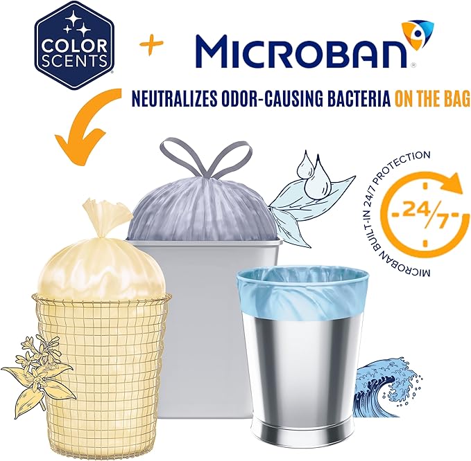 Color Scents 4 Gallon Small Trash Bags Drawstring 720 Bags | Bulk small - Image 4